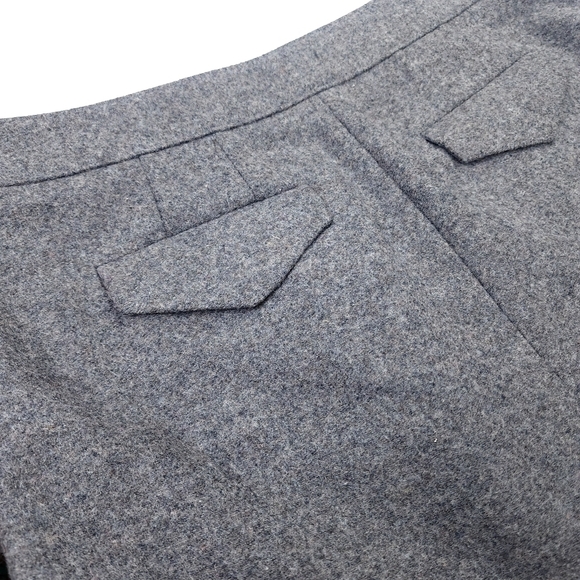 Loft Grey Wool Button Front Skirt Sz 2 Petite - Picture 9 of 11